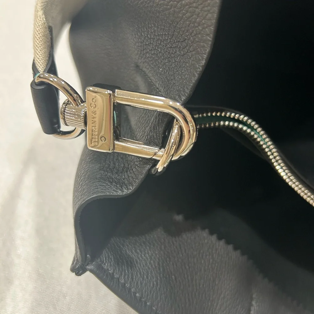Tiffany & Co Black Leather Tote Bag - Picture 6 of 10